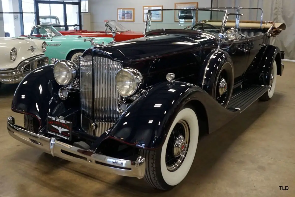 1934 packard super eight phaeton, dark blue with 0 available now!