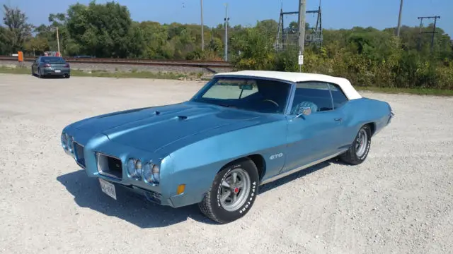 1970 blue convertible 4 speed v8 gto classic great driver - wisconsin