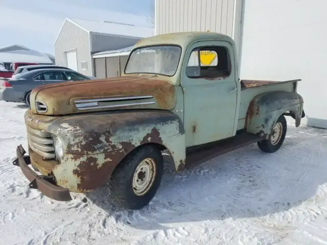 1949 ford pickup truck f1 short box v8 flathead nice patina nd farm find ratrod
