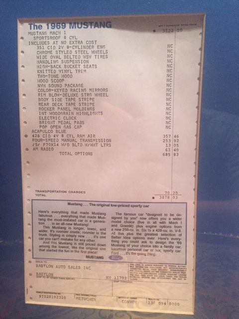 1969 ford mustang mach 1 428 4 speed