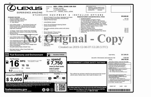 2020 lexus gx 460 base
