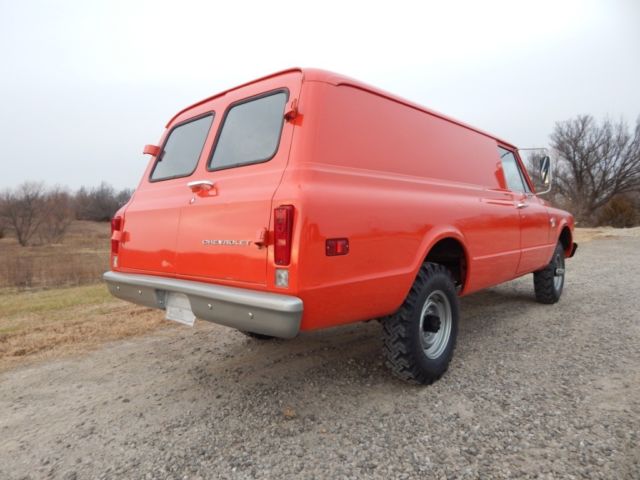 ultra rare, 1968 chevrolet k20 panel truck, 307 v-8, 4-speed, 4x4, 99% rust free