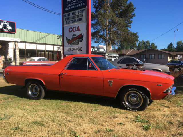 1969 chevrolet el camino deluxe custom, 4 speed, big block, super sport