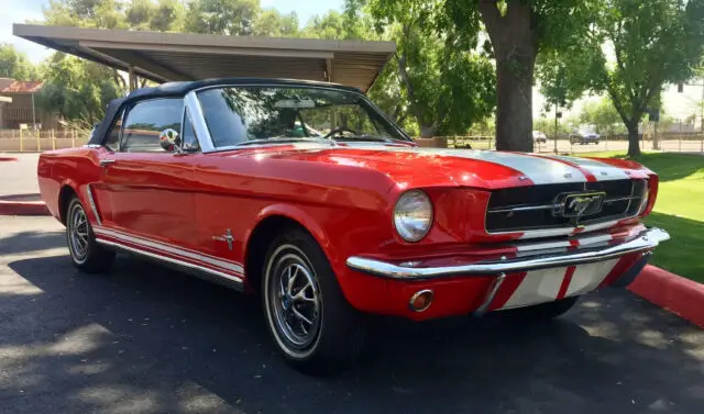 1965 ford mustang convertible red