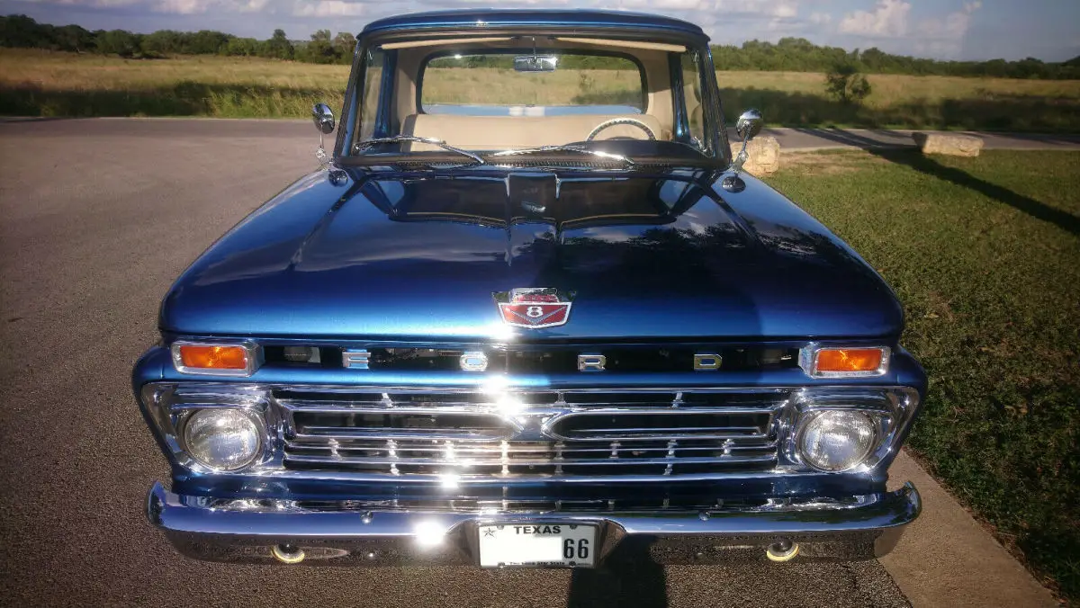 1966 ford f100 blue styleside hot rod big block fe390 frame off resto 5000 miles