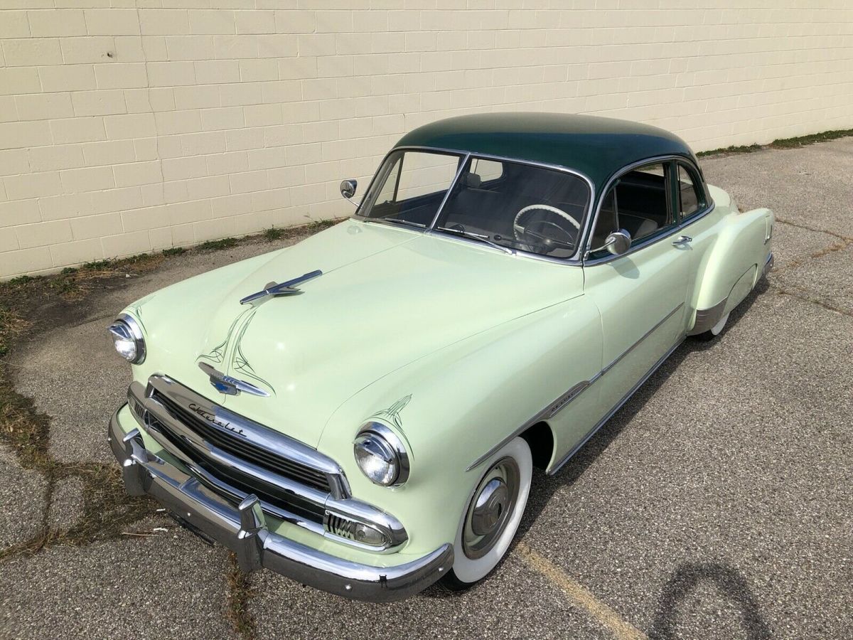 1951 chevrolet deluxe coupe green rwd manual styleline deluxe