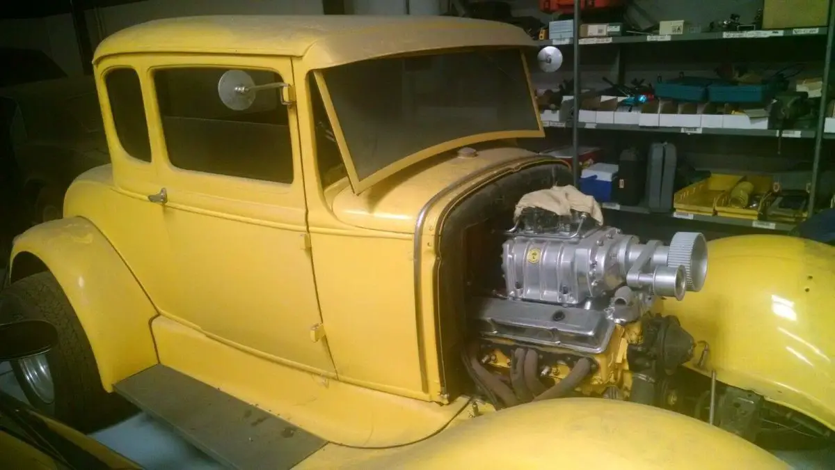 1930 ford model a, 5 window coupe, v8, 471 littlefield blower