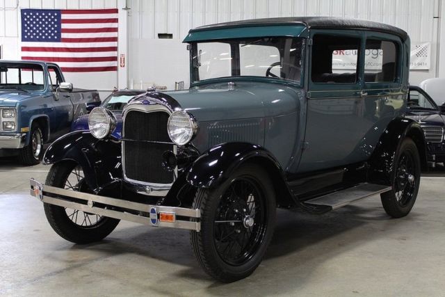 1929 ford model a 138 miles black/ blue coupe 4 cylinder manual