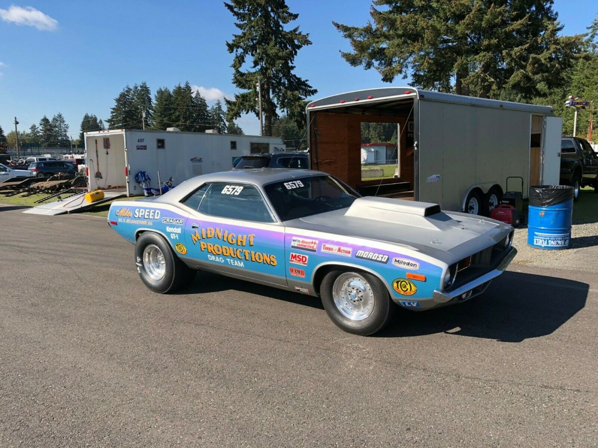 1972 sox and martin built 'cuda race car aluminum 426 hemi & pistol grip 4 speed
