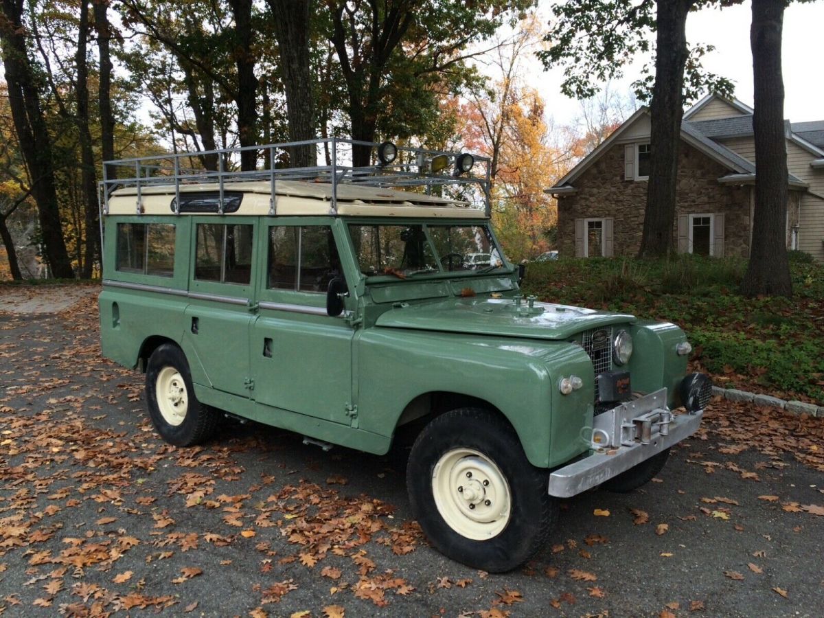 1967 land rover series iia 109 heavily optioned winch rack safari roof overdrive