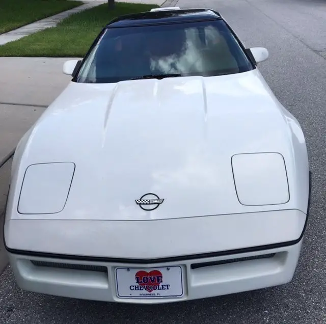 1987 chevrolet corvette - hatchback - white with red interior - karate kid
