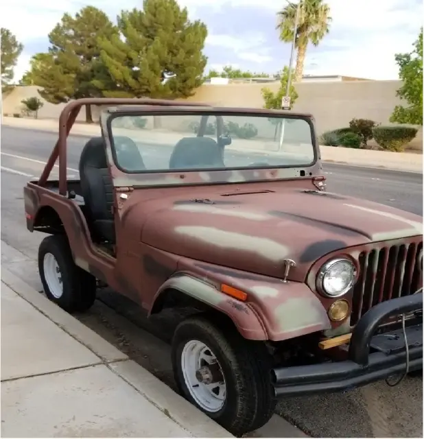 1974 jeep cj-5, good condition, painted camouflage