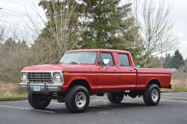 1975 ford f250 crew cab factory highboy 4x4 4-speed manual only 98,027 miles!