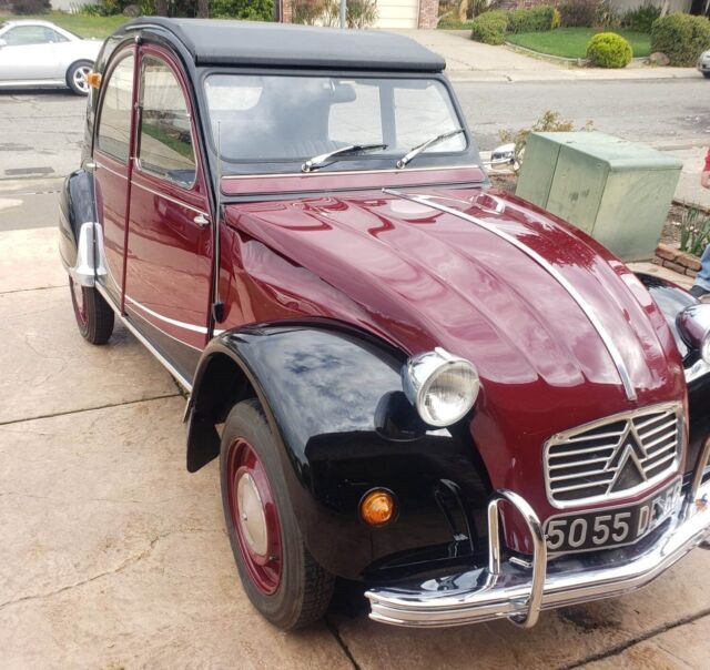 1964 citroen 2vc deux chevaux vapeur car w/charleston burgundy on black paint