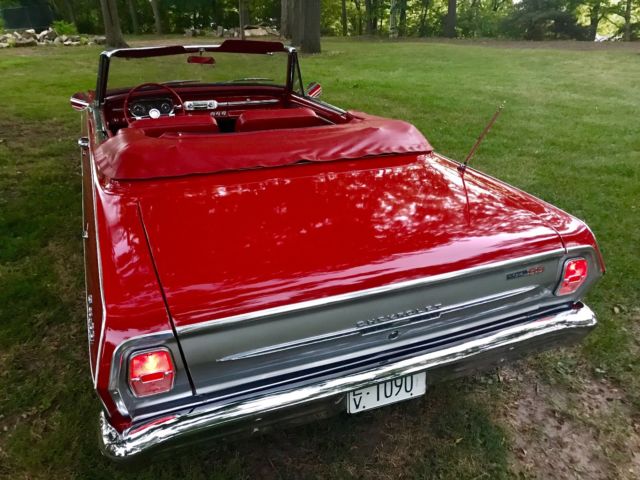 1963 chevrolet nova super sport convertible, red on red, wow!!