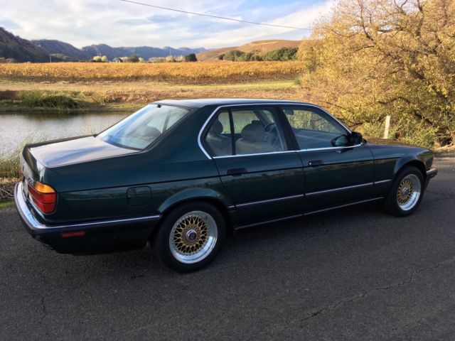1990 bmw 735i sunroof 3.5 bbs iceland green metallic tan leather california