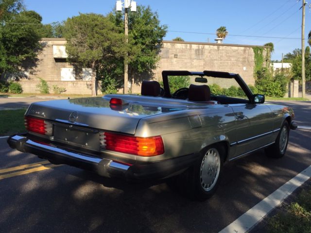 1986 mercedes benz 560sl w107, db 702 smoke silver metallic* w. burgundy, 97k