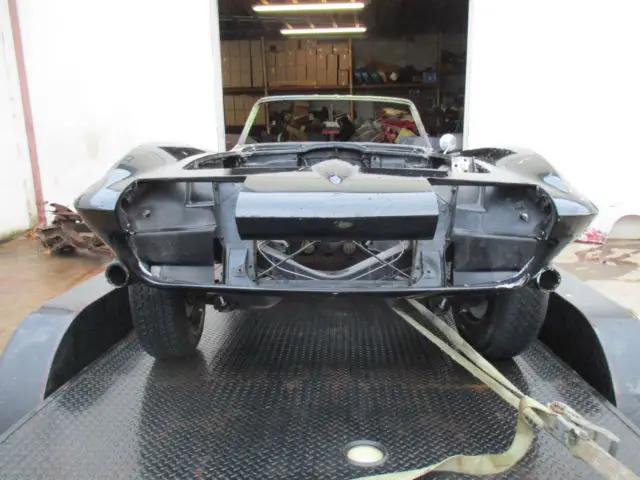 1963 corvette convertible rolling project factory black resto mod sting ray!!