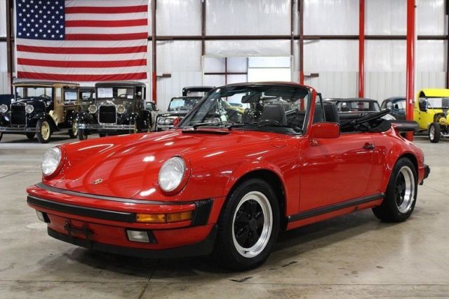 1989 porsche 911 43274 miles red convertible 3.2l h6 5 speed manual