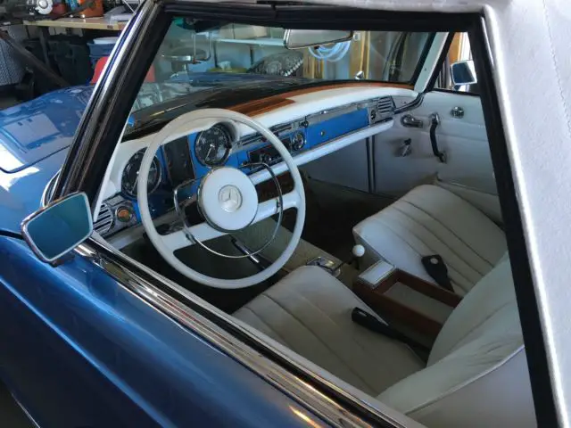 1967 mercedes 250sl frame on full restoration blue w/ white tops(soft/hard)