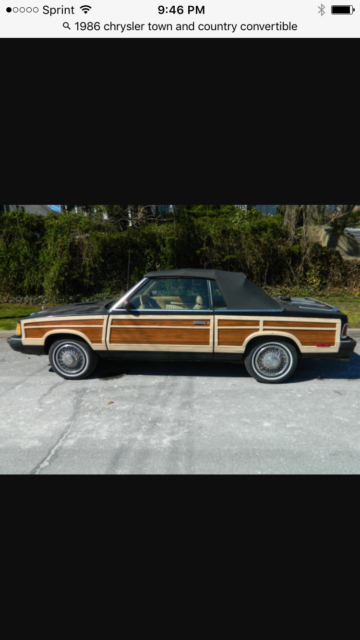 1986 chrysler lebaron town & country woodie convertible woody ragtop