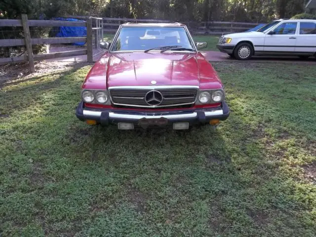 81 380 sl mercedes benz red & tan, car running original good convertable