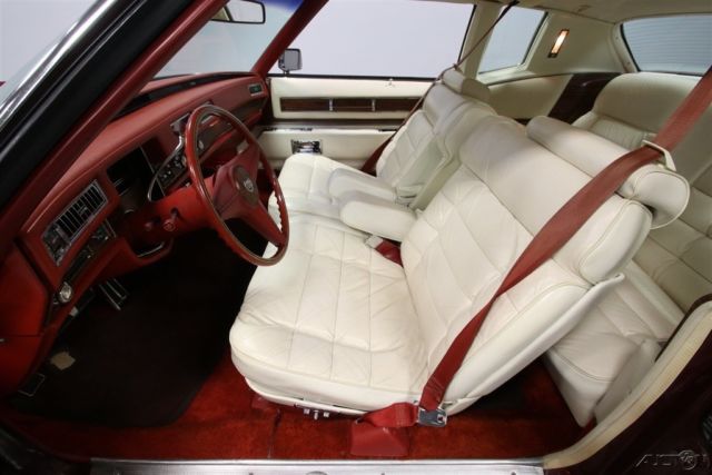 vintage classic caddy luxury chrome red white leather vinyl top low mileage 1976