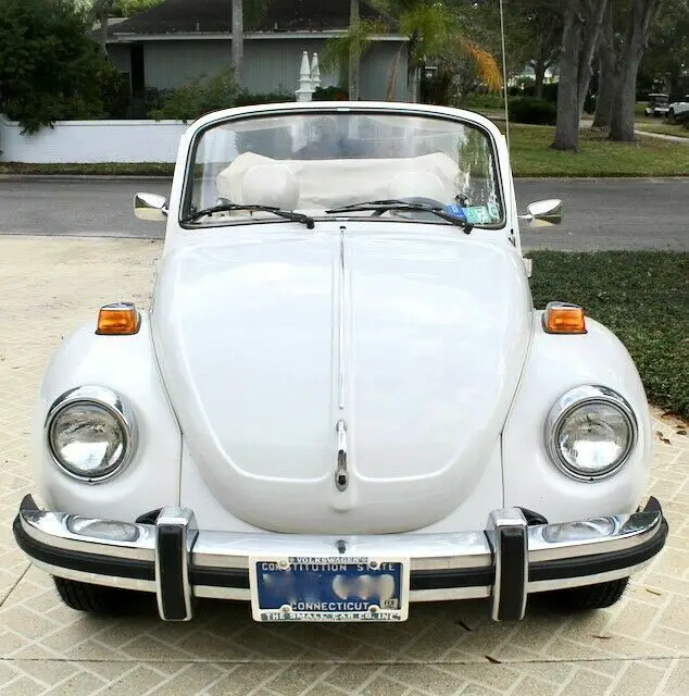 1977 karmann vw beetle convertible - white on white - 27,999 miles - exc cond
