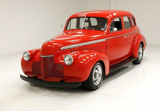 bright red paint plenty of brite-work 350ci crate engine custom cloth interior