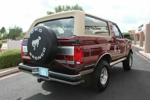 1990 ford bronco xlt 4x4 81852 miles cabernet suv 302 cu in (5.0 l) 302 v8 auto