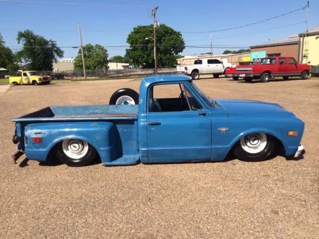 1968 chevy c10 swb air ride bagged body dropped patina rat rod shop truck