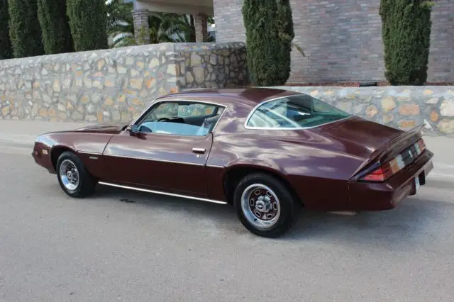 1981 chevrolet sport camaro burgundy maroon no reserve v6 99% unmolested chevy