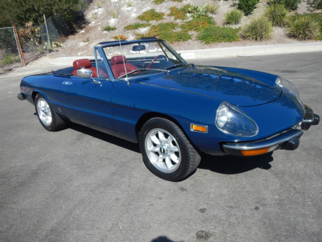 beautiful classic 1974 alfa romeo spider veloce rare blue with burgundy trim