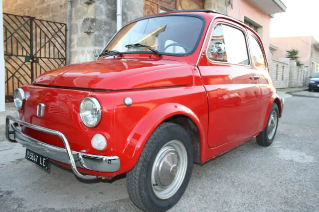 fiat 500 l luxury 1970 - red ferrari - classic italian car - totally restored