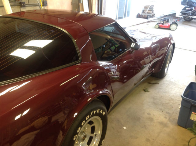 1981 chevrolet corvette. purple. t-tops