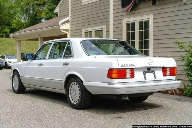 arctic white mercedes-benz 420sel at alphacars & ural of new england