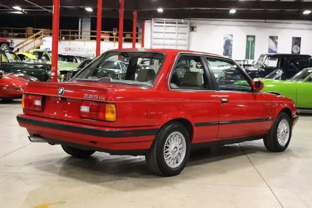 1989 bmw 325i 96554 miles brilliant red coupe 2.5l i6 automatic
