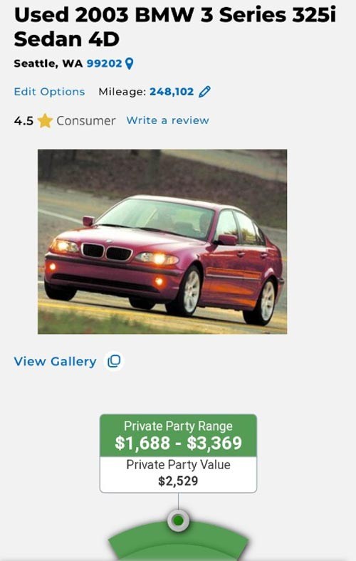 2003 bmw 325 for sale in washington by owner