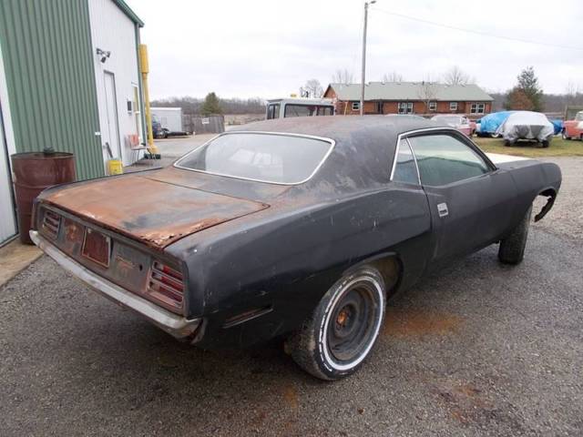 1970 plymouth barracuda factory black, came manual, roller, low reserve