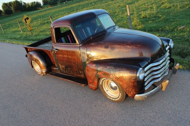 1950 chevy 3100 shop pickup truck rat hot rod slammed