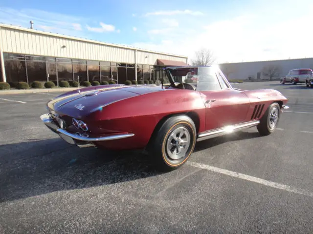 1965 corvette convertible milano maroon with maroon interior and power windows