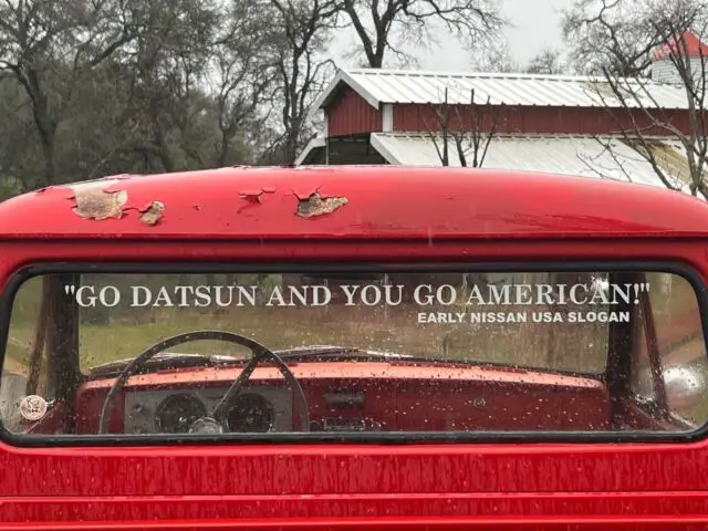 1965 datsun 1200 pickup red rwd manual