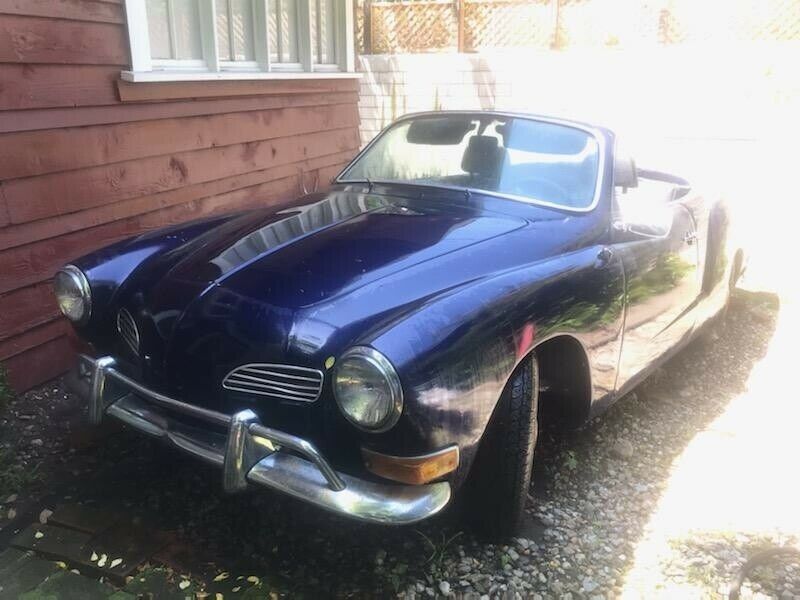 1971 volkswagen dark blue vw karmann ghia convertible blue rwd manual chrome