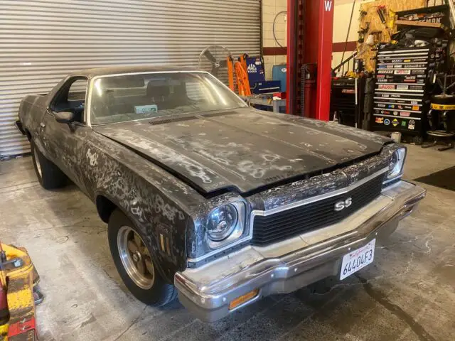 1973 chevrolet el camino sport coupe black rwd manual ss