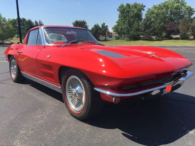 1963 chevrolet corvette split window coupe-327,340hp,4spd-#match-restored