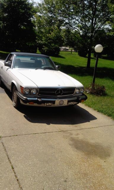 1986 mercedes-benz 560sl convertible dual tops white