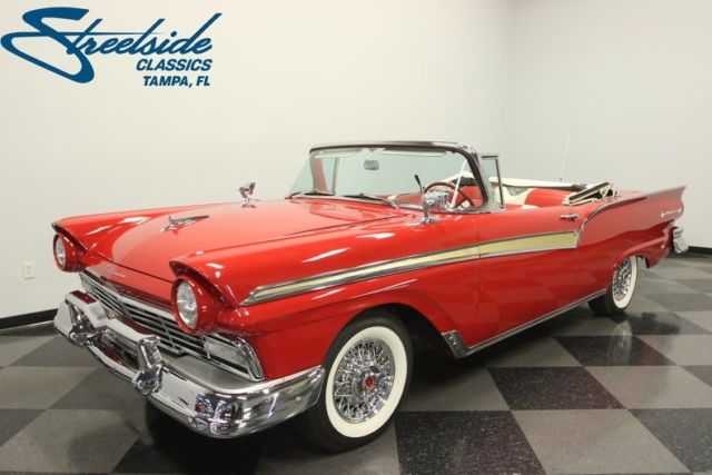 1957 ford fairlane 500 sunliner 6510 miles flame red convertible 312 v8 2 speed