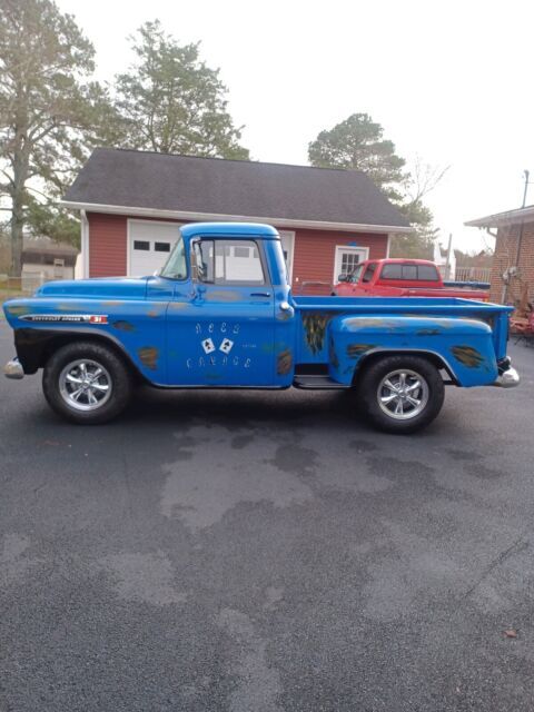 1959 chevrolet apache pickup blue rwd manual stepside