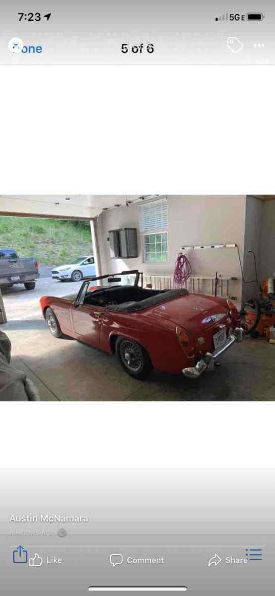 1969 mg midget convertible red rwd manual