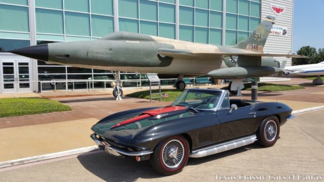 #'s matching 1967 corvette 427 tri-power tuxedo black 4-spd,stinger,side pipes